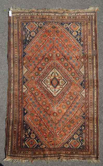 Appraisal: AN ANTIQUE PERSIAN MAHAL RUG with a central pale blue