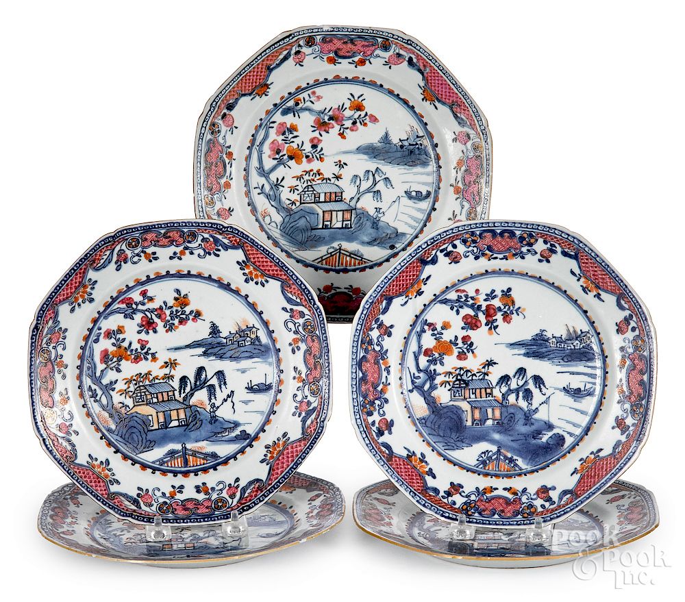 Appraisal: Set of five Chinese export porcelain plates ca Set of