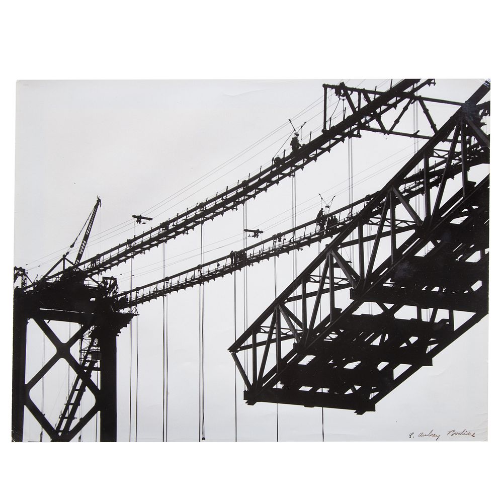 Appraisal: A Aubrey Bodine Bay Bridge Construction American - Gelatin silver