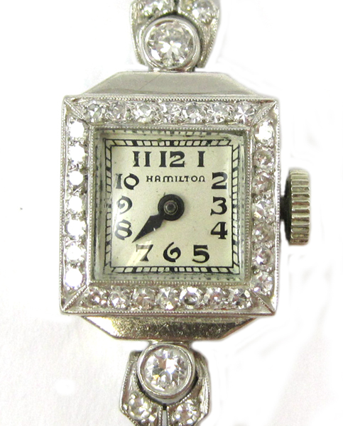 Appraisal: LADY'S HAMILTON DIAMOND PLATINUM AND FOURTEEN KARAT WHITE GOLD WRIST