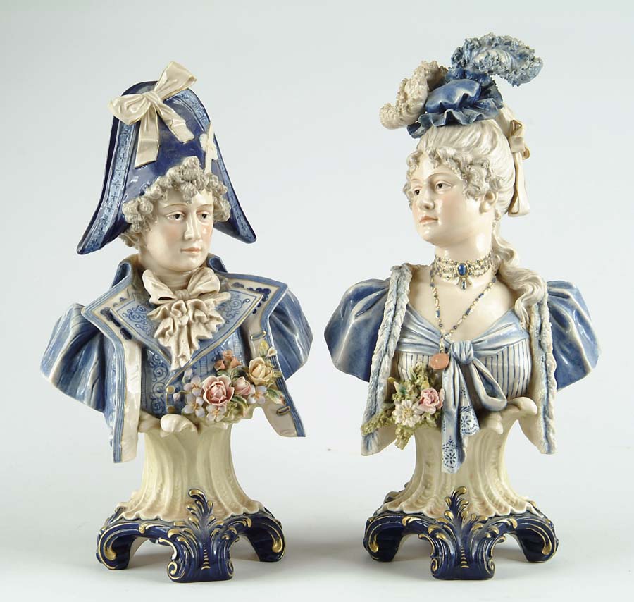 Appraisal: PAIR OF PORCELAIN BUSTS Unmarked Busts of what appears to