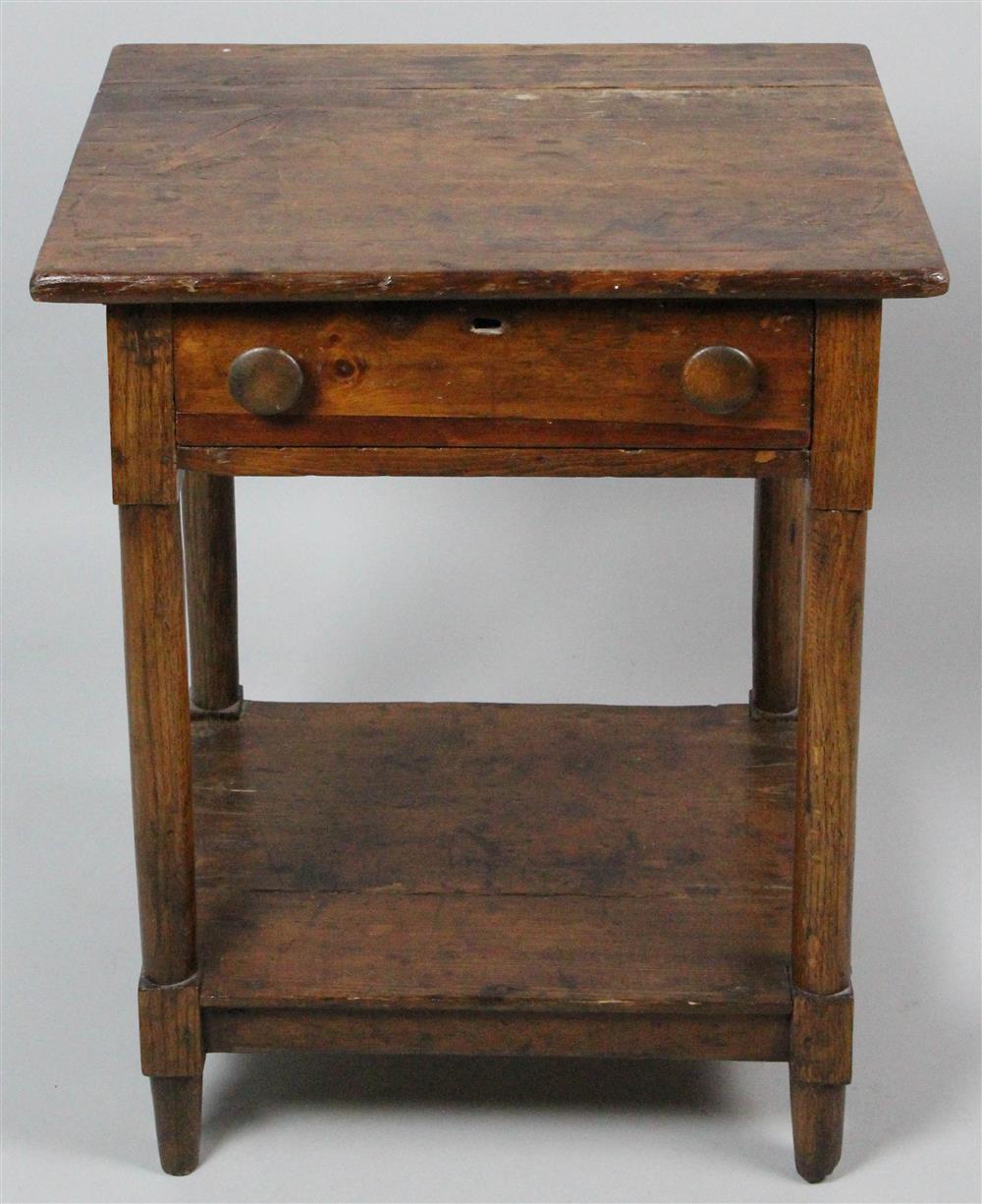 Appraisal: MIXED WOOD AMERICAN COUNTRY WORK STAND having a rectangular top