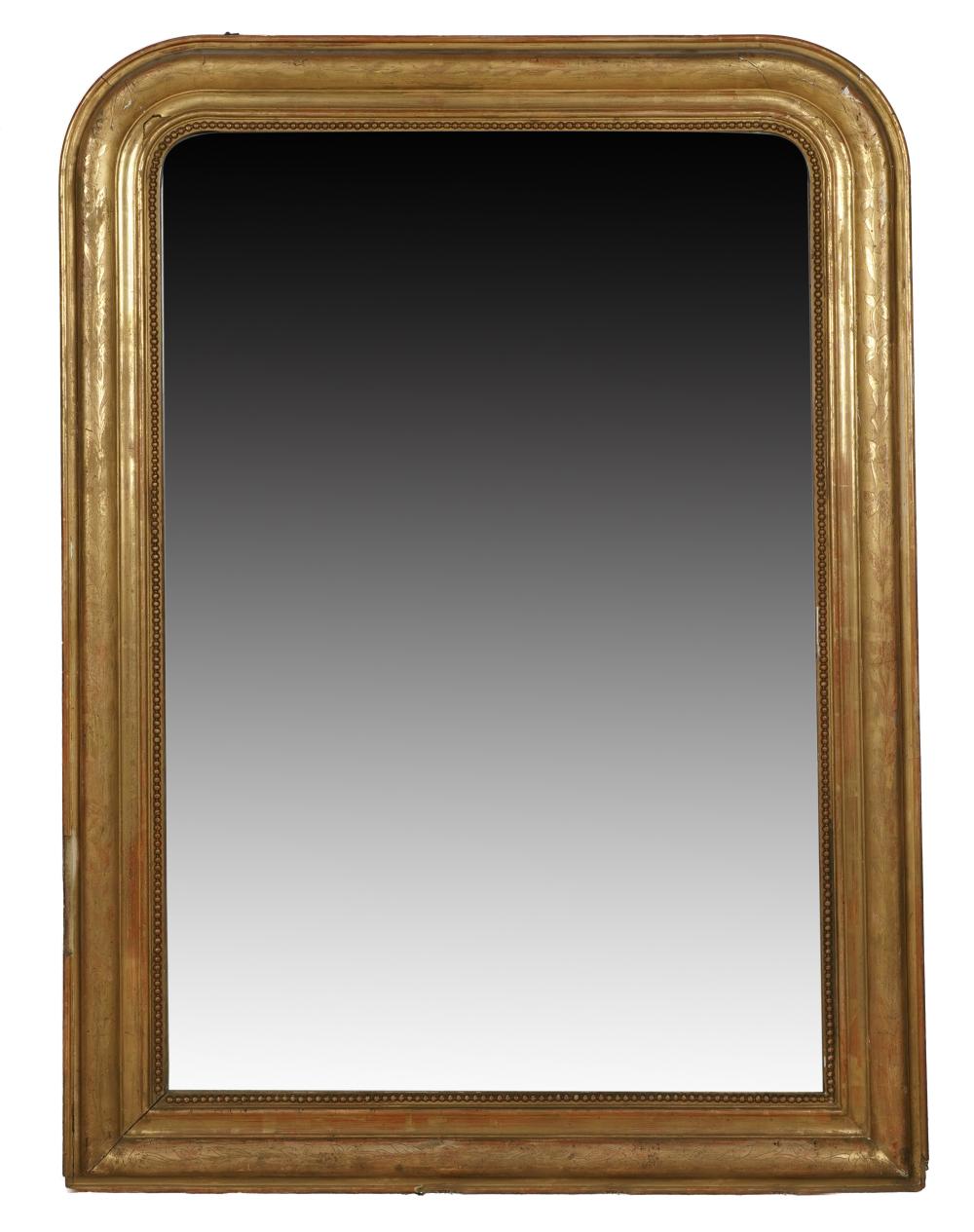 Appraisal: GILTWOOD WALL MIRRORthe flat mirror plate within a molded surround