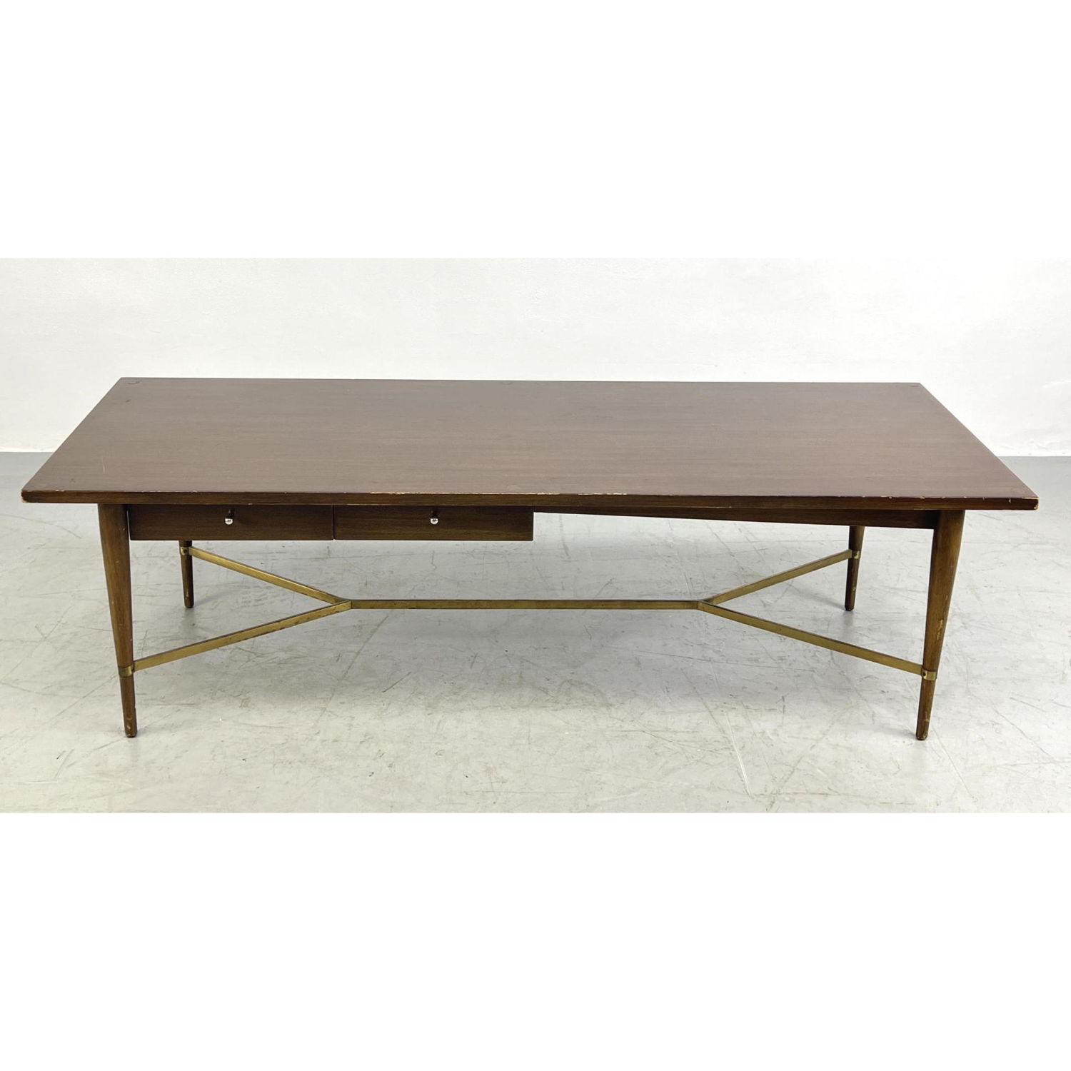 Appraisal: PAUL MCCOBB Connoisseur Collection Coffee Table Brass stretcher Dimensions H