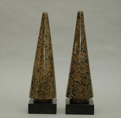 Appraisal: Pair of Faux Marble Obelisks