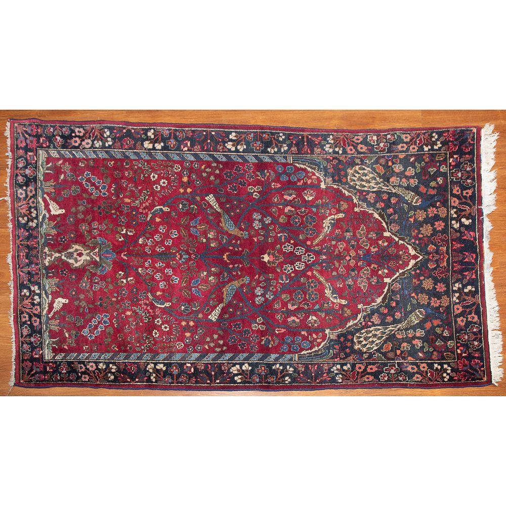 Appraisal: Mashad Prayer Rug Persia x Third quarter- th century hand-knotted