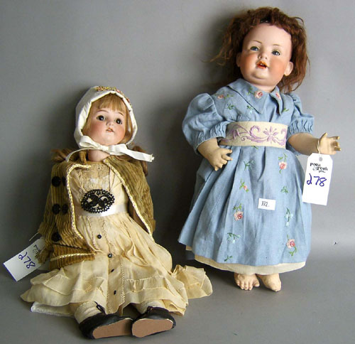 Appraisal: Baehr Proeschild doll together with a Heinrich Handwerck doll