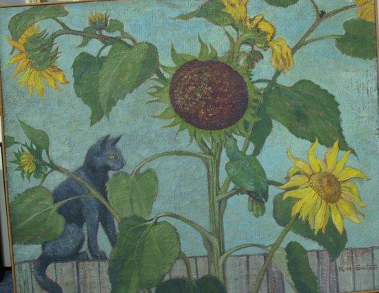 Appraisal: Additional Lot R H SauterSUNFLOWERS WITH BLACK CAT ON A