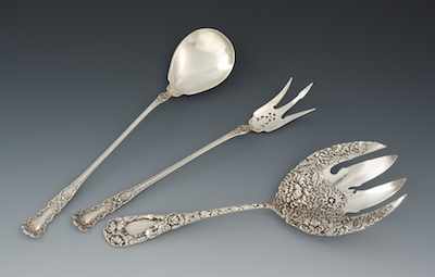 Appraisal: A Large Sterling Silver Server Fork Imperial Chrysanthemum Pattern and