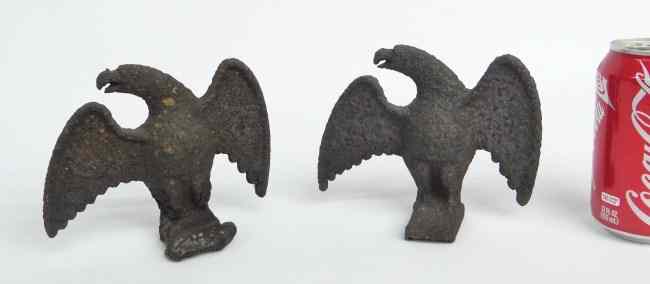 Appraisal: Lot two early cast iron snow eagles '' Ht