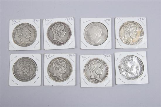 Appraisal: GROUP EIGHT TH CENTURY AND TH CENTURY DUTCH SILVER COINS