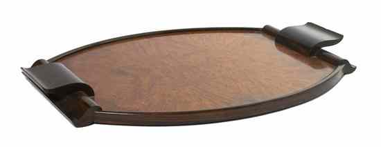 Appraisal: A French Art Deco Burl Walnut and Mahogany Veneered Tray