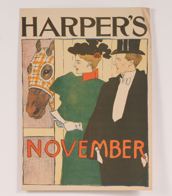 Appraisal: Edward Penfield American - Harper's November Victorian dandees at the