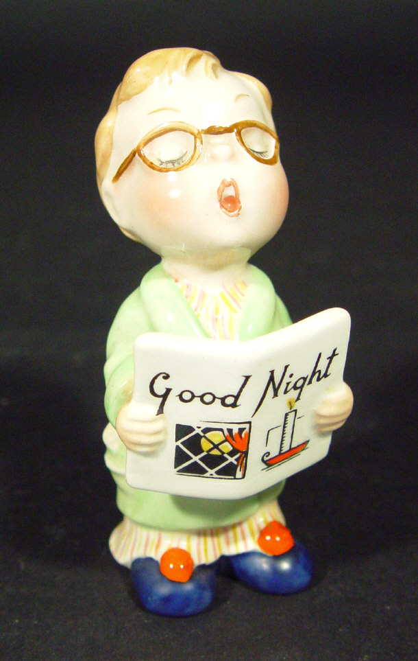 Appraisal: China figure entitled 'Good night' with hand painted decoration cm