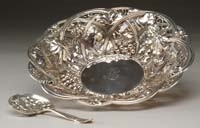 Appraisal: TWO STERLING SILVER ITEMS Repose bowl in a grape and