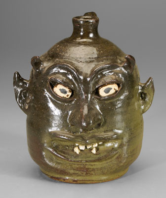 Appraisal: Lanier Meaders stoneware devil jug White County Georgia - dark