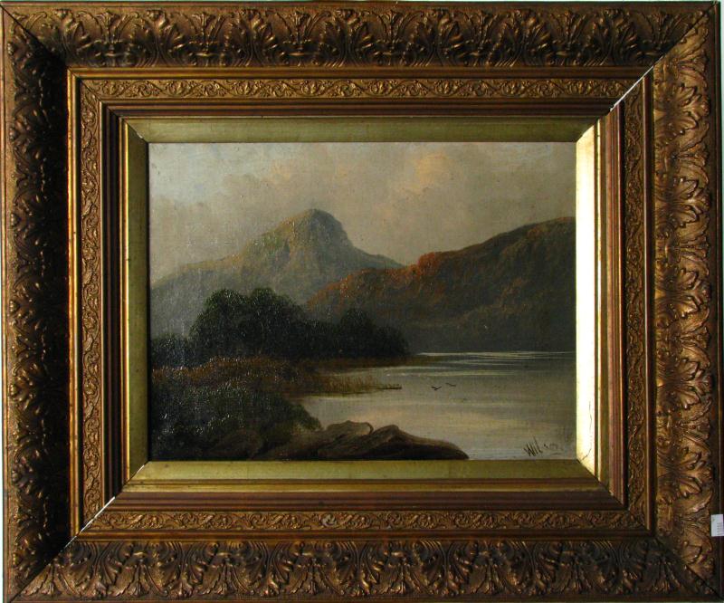 Appraisal: Wilson Unknown Pair x Oil on Canvas depicting Mountain Lakes