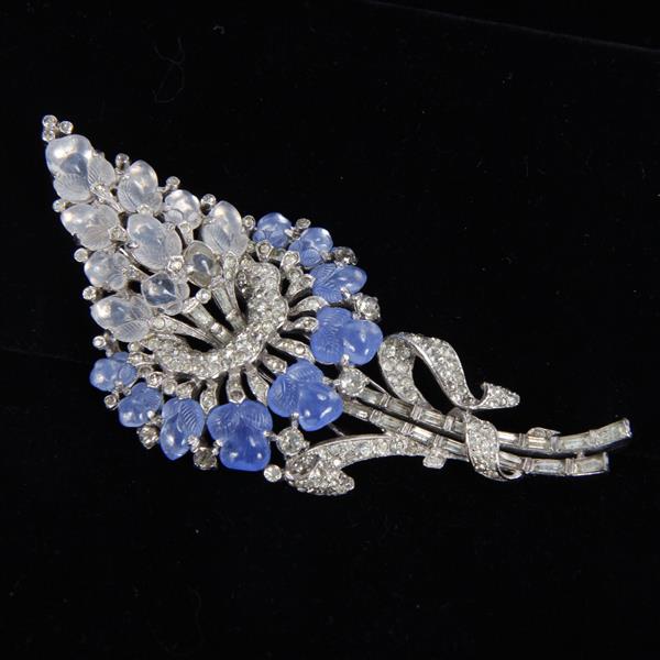 Appraisal: Trifari Alfred Philipppe pave flower fur clip with fruit salad