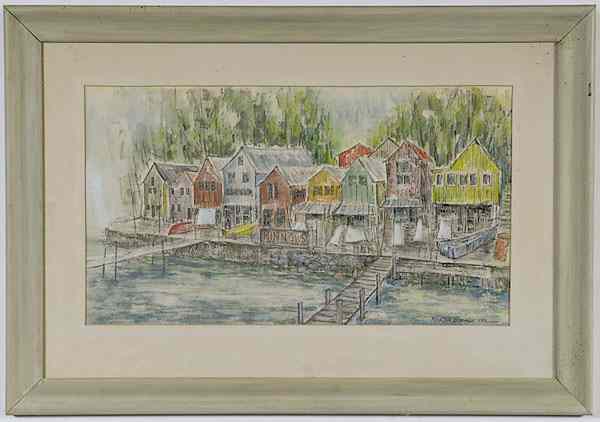 Appraisal: Mary Jane Brownlie American th century Harbo Watercolor signed and