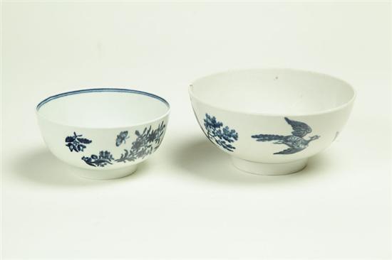 Appraisal: TWO WASTE BOWLS England late th century Larger with birds