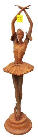 Appraisal: Cast iron figural statue Standing Ballerina thc on integral base