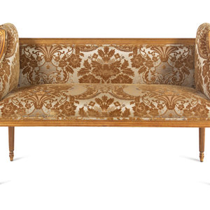 Appraisal: A Louis XVI Style Giltwood Settee th Century Height x