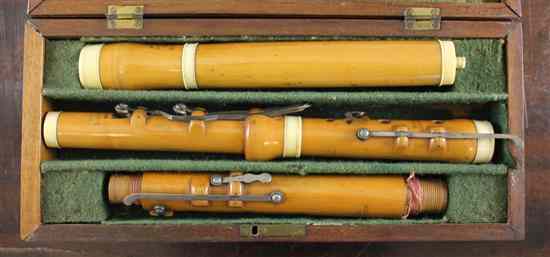 Appraisal: A th century boxwood and ivory flute by William Henry