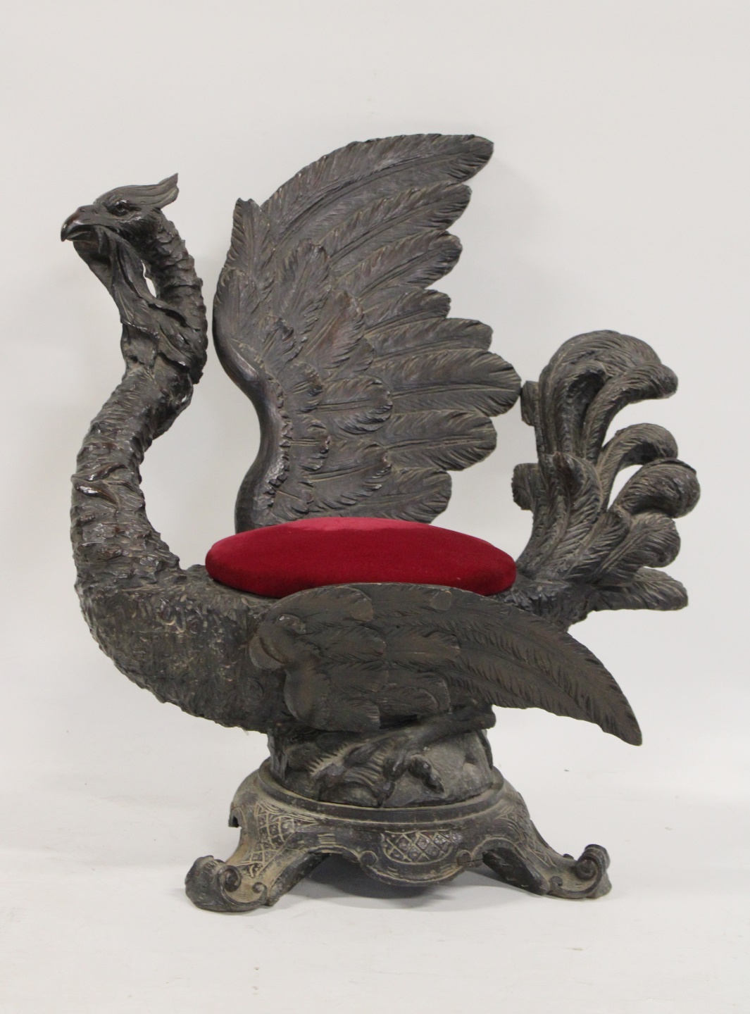 Appraisal: TH C ITALIAN CARVED MYTHOLOGICAL GRIFFIN CHAIR From a Bridgehampton