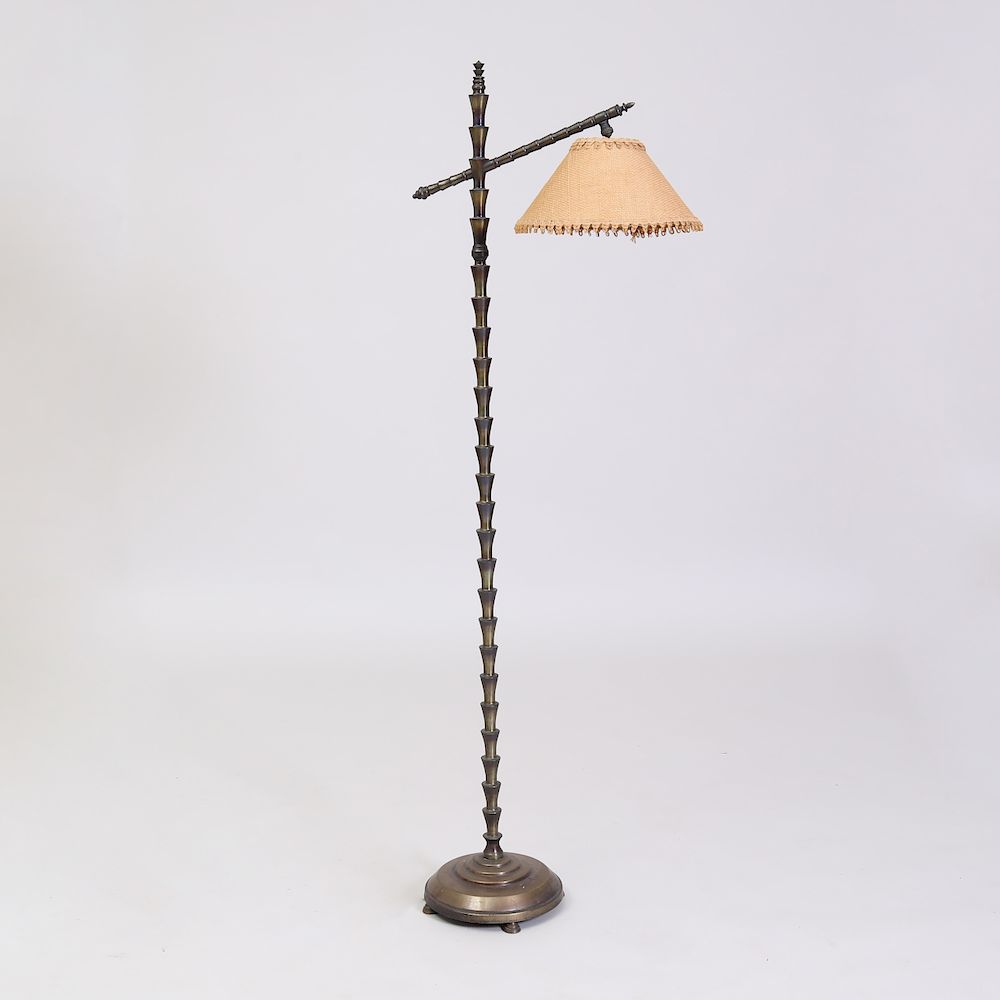 Appraisal: Modern Bronze Faux Bamboo Floor Lamp ft in x in