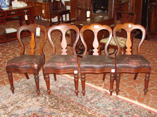 Appraisal: William IV style carved mahogany side chairs set of four