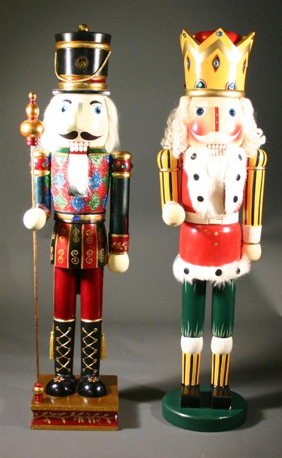 Appraisal: Two modern figural nutcrackers One king in red on a