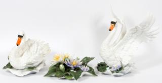 Appraisal: BOEHM LIMITED EDITION PORCELAIN SWANS CENTERPIECE BOEHM LIMITED EDITION PORCELAIN