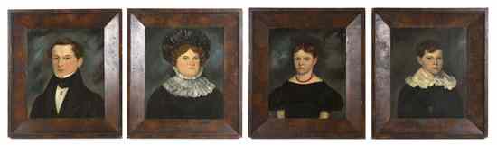 Appraisal: British School th century Portraits of Mother Father and Children