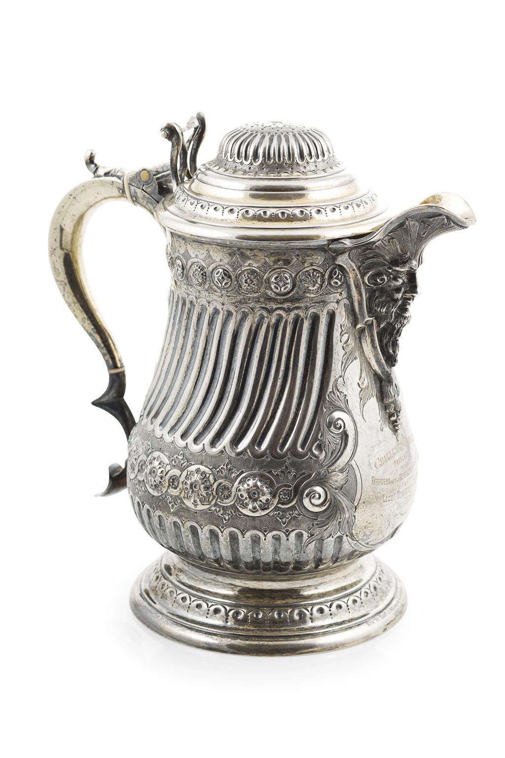 Appraisal: GLASGOW HIGHLANDERS INTEREST- A large silver plated jug Martin Hall