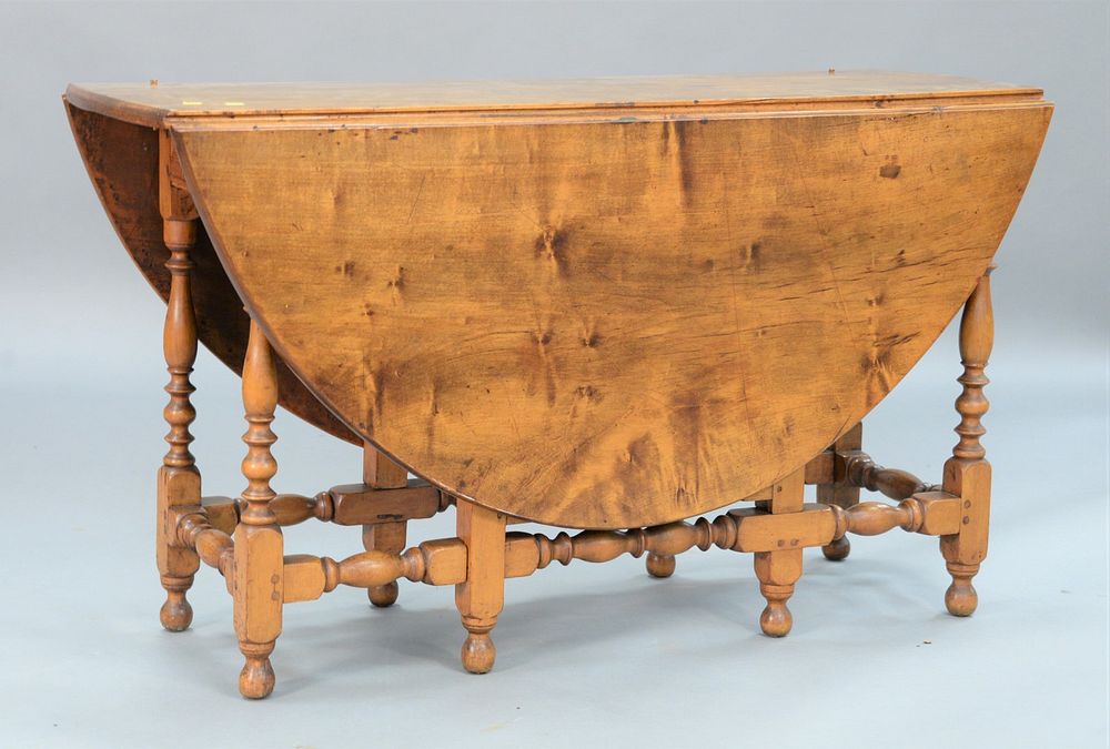 Appraisal: William Mary Maple Gate Leg with drop leaves over long