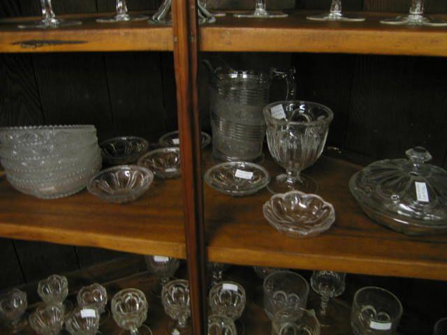 Appraisal: pcs of th Century Pattern Glass pitcher bowls covered dish