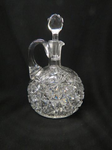 Appraisal: Cut Glass Whiskey Jug Russian style pattern brilliant period excellent