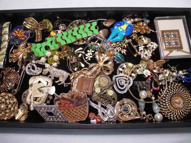 Appraisal: Tray lot of assorted costume jewelry Brands such as Monet