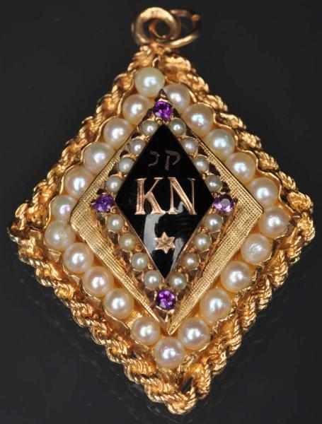 Appraisal: K Y Gold Pendant with Pearls Amethyst Weight grams dwt