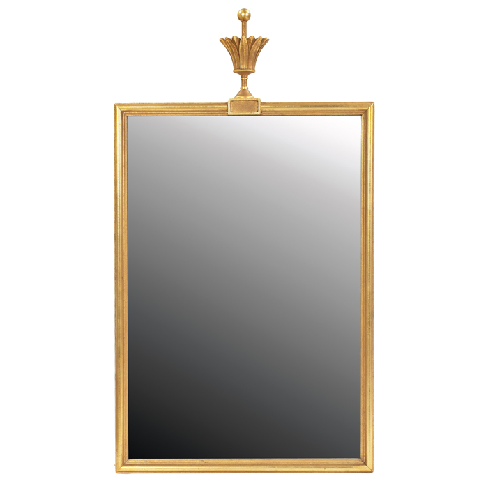 Appraisal: Tommi Parzinger mirror attribution wood frame with gold-leaf finish decorative