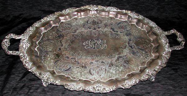 Appraisal: Two Silverplate Trays one an English Silver Corporation long narrow