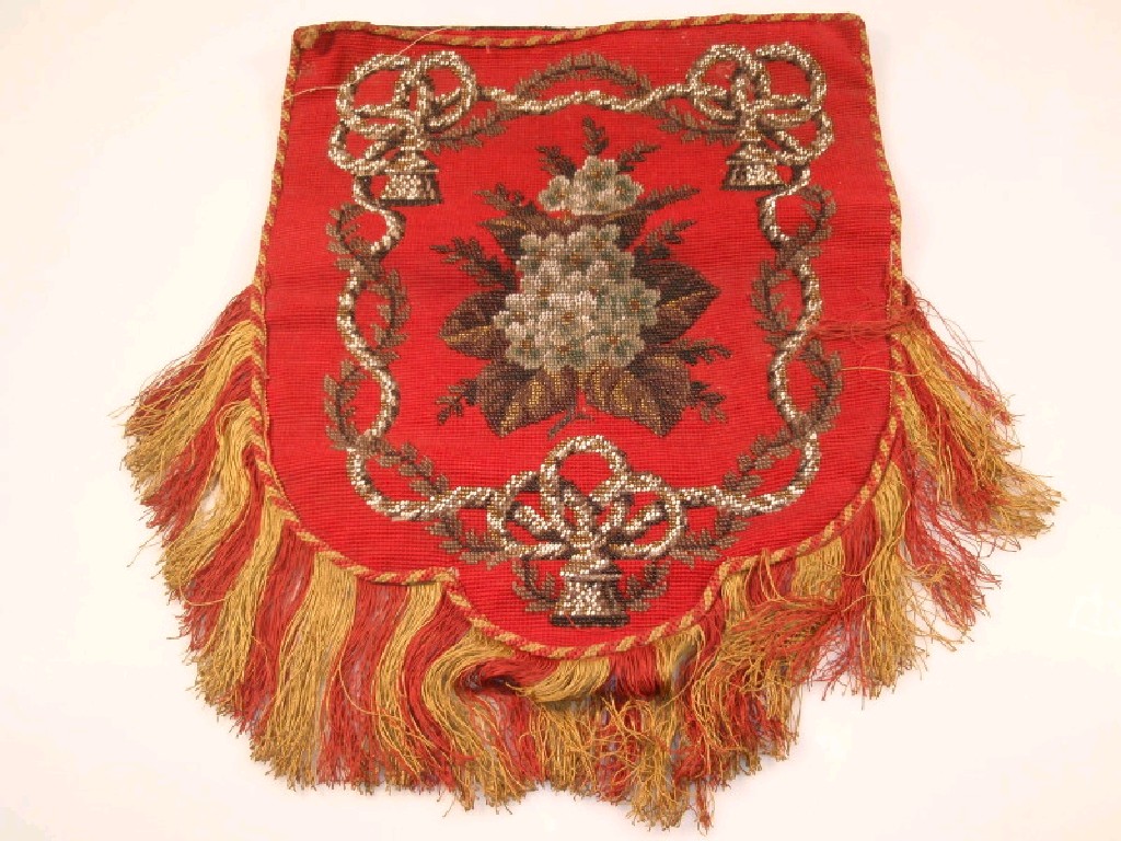 Appraisal: A Victorian tasselled bead work pennant