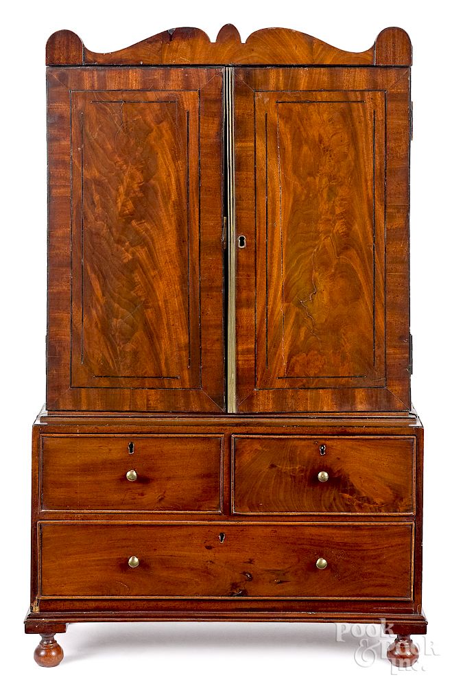 Appraisal: English mahogany child's secretary Exclusive on Bidsquare English mahogany child's