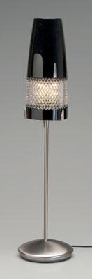 Appraisal: Waterford lamp black glass diamond crosshatch shade marked on base