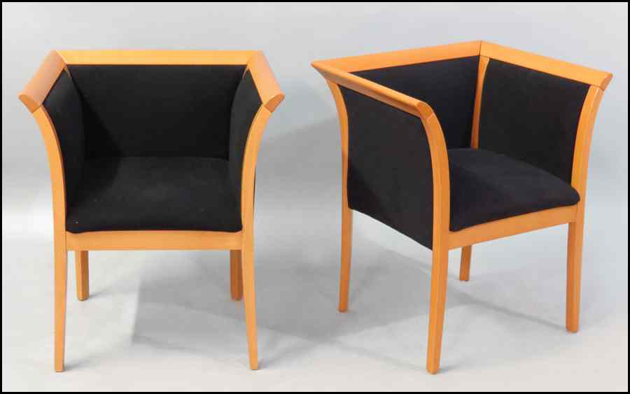 Appraisal: PAIR OF ITALIAN PACE COLLECTION ARMCHAIRS H '' W ''