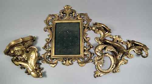 Appraisal: A Continental giltwood wall bracket of rococo design carved with