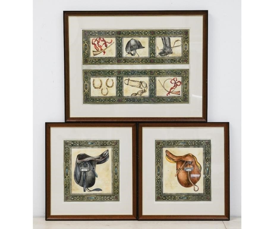 Appraisal: Three Mary Beth Keitz framed and matted detailed watercolors of