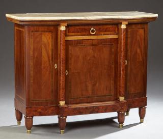 Appraisal: French Empire Style Ormolu Mounted Inlaid Walnut O French Empire