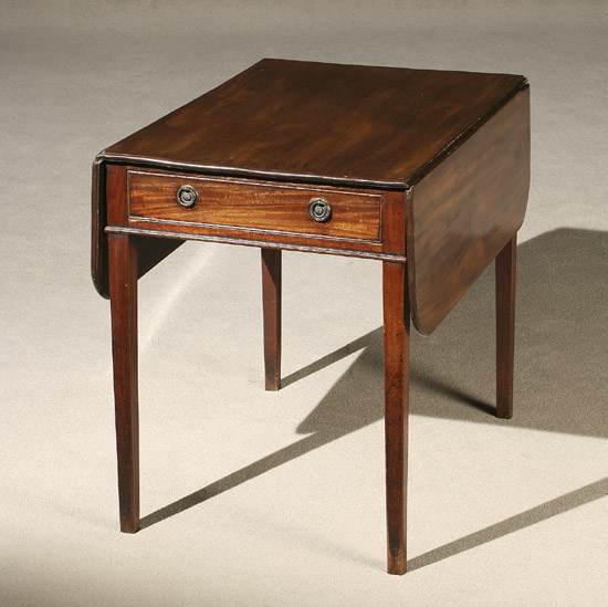 Appraisal: George III Mahogany Pembroke Table Circa Some losses to drop