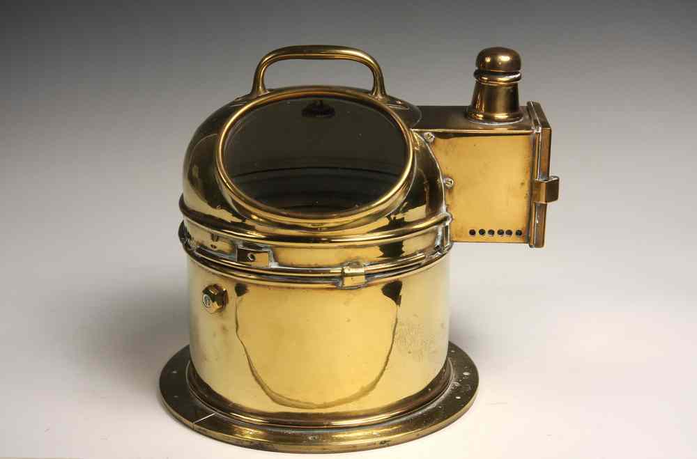 Appraisal: SMALL BRASS BINNACLE - Late th Brass Yacht Binnacle with